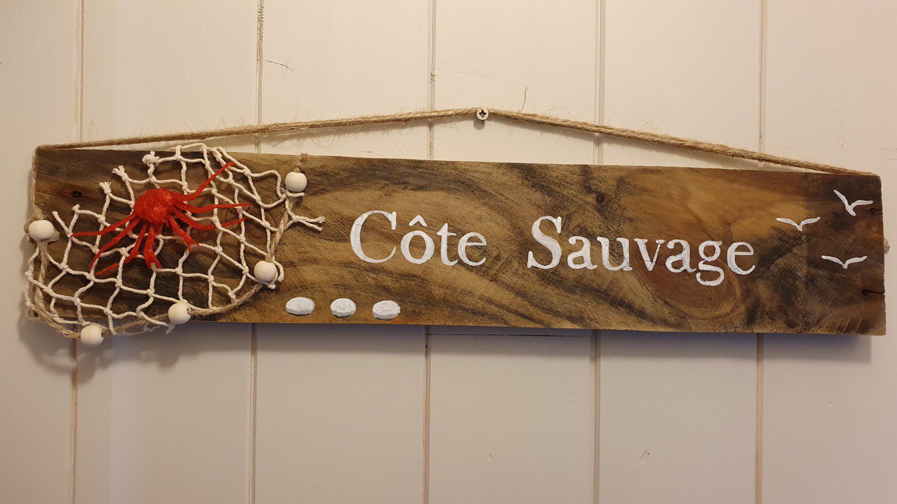 Panneau "Côte Sauvage" 
création de Nannoue d'Anna'Créations à Portivy sur la Presqu'ile de Quiberon.
