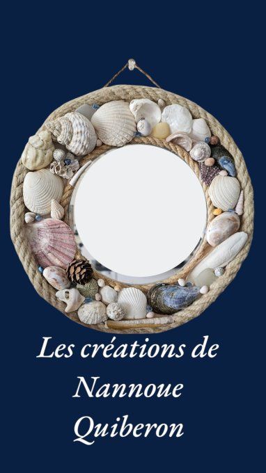 Miroir rond coquillages par Nannoue