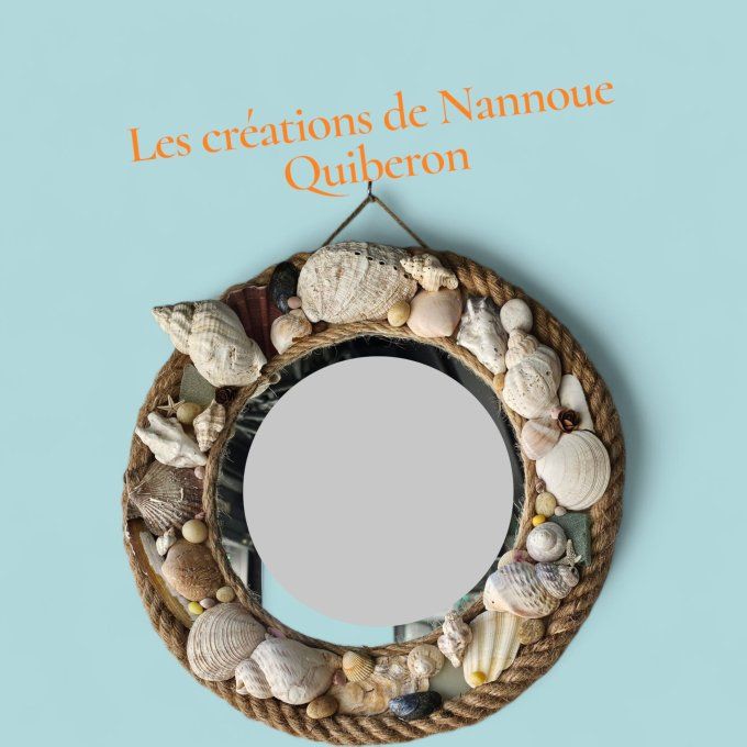 Miroir rond coquillages par Nannoue