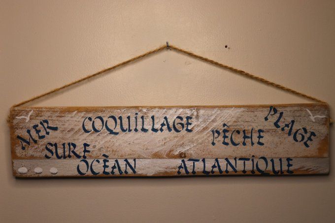 Panneau "mer - coquillage - plage - surf - océan - pêche - Atlantique"     