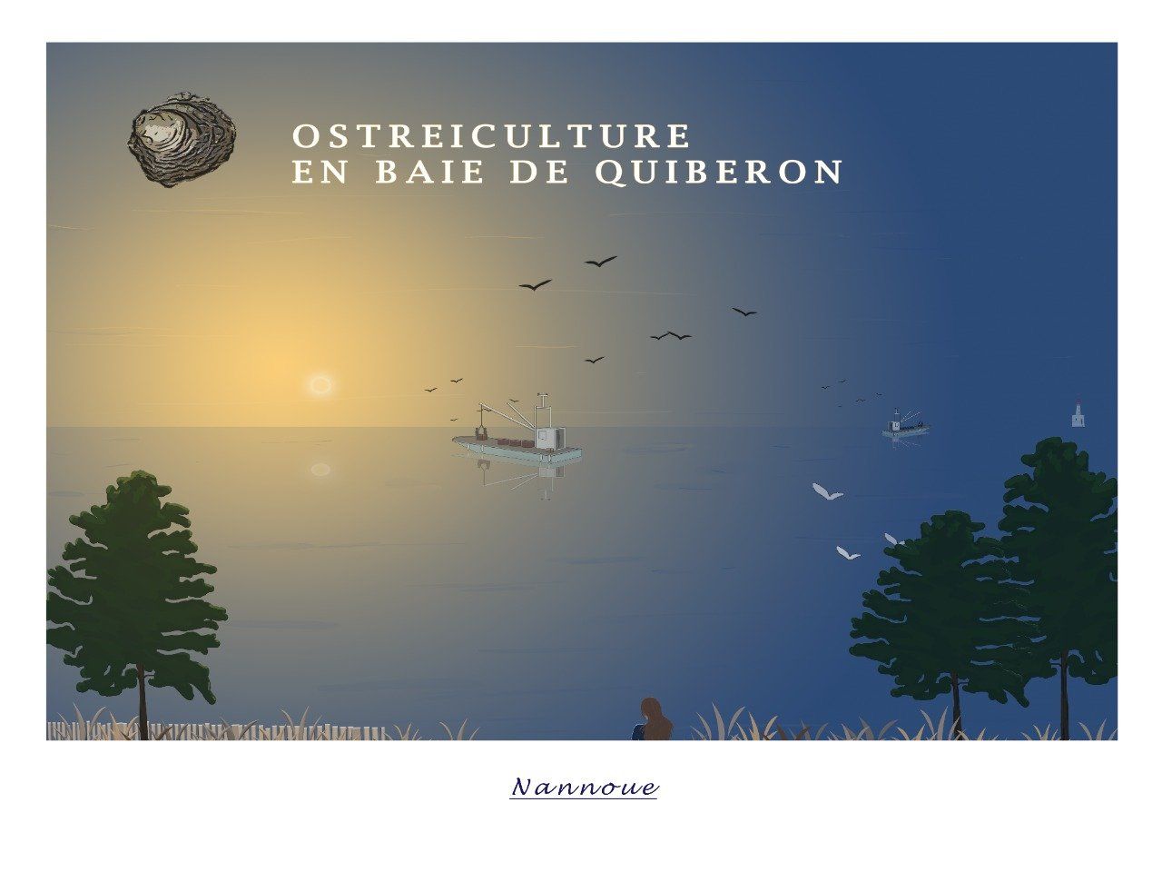 AFFICHE OSTREICULTURE EN BAIE DE QUIBERON -40x30