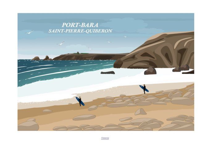 AFFICHE " PORT-BARA - SAINT-PIERRE-QUIBERON" 