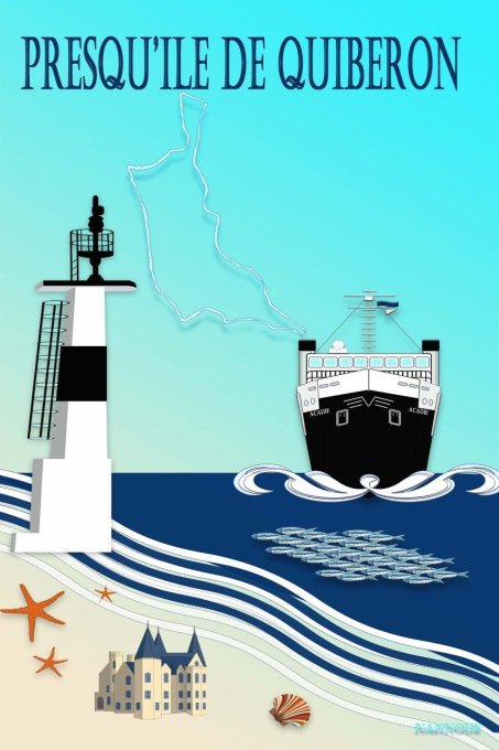 AFFICHE "ACADIE-Presqu'ile de QUIBERON "