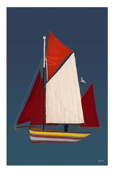AFFICHE D'UN VIEUX GREEMENT EN BRETAGNE